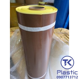 Vải Teflon chịu nhiệt độ cao (Màu nâu- Có lớp keo dán) chất lượng cao - giá rẻ Vải Teflon chịu nhiệt độ cao (Màu nâu- Có lớp keo dán) chất lượng cao - giá rẻ